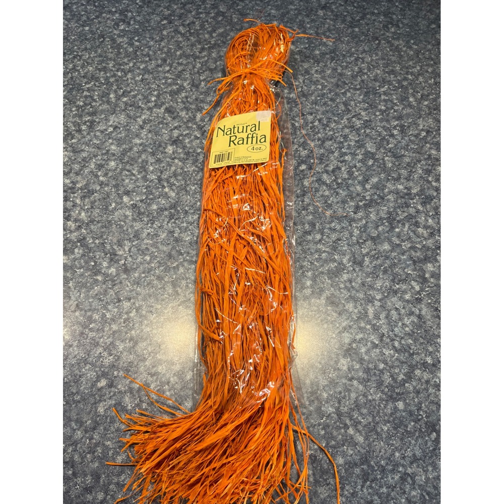 Nicole Natural Raffia 4oz Orange Decorative Craft Fiber Madagascar RAF 1407